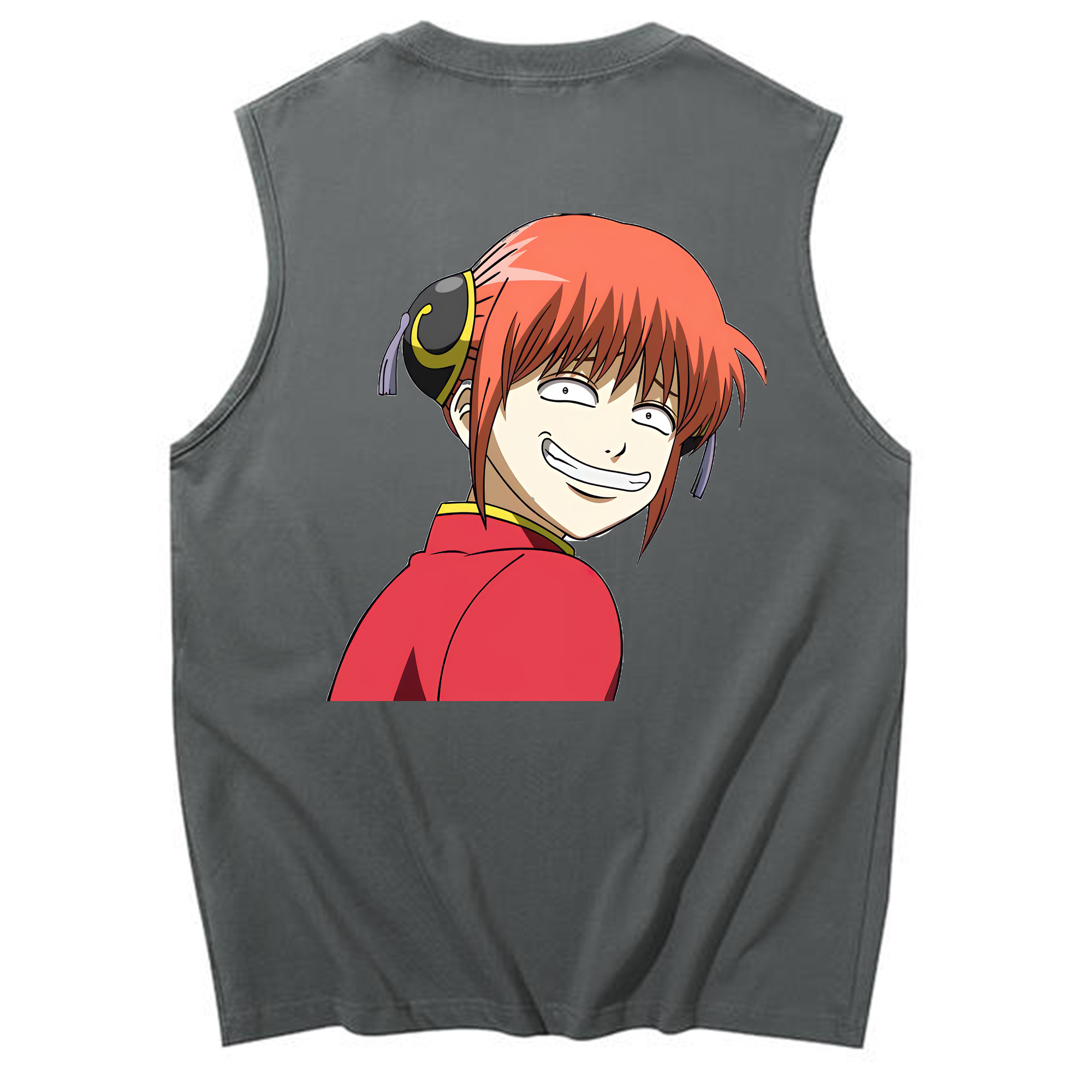 （画像用） ぎんたま 坂田銀時（さかたぎんとき） 神楽 志村新八（しむら しんぱち） GINTAMA Sakata Gintoki Kagura Shimura Shinpachi コットン100％タンクトップ（背面プリント）